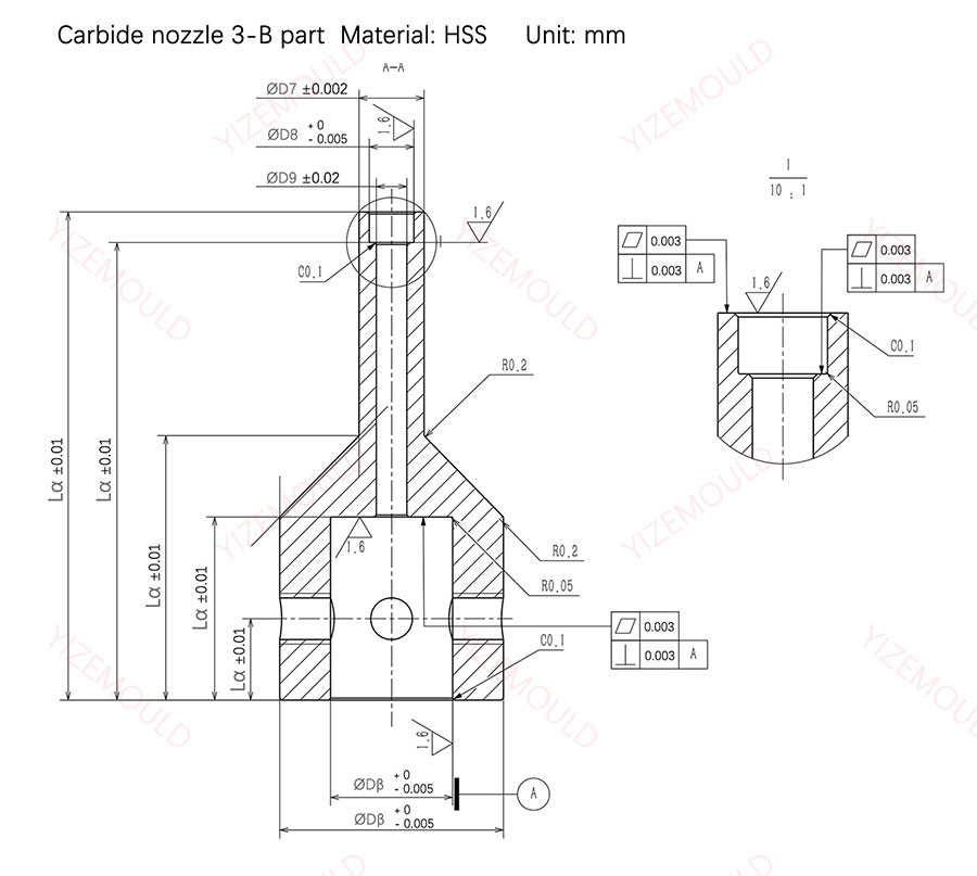 Case 3-B of carbide nozzle
