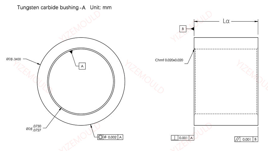 Bushing tungsten karbida A