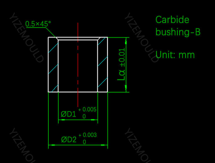 Casquillo de carburo de tungsteno B