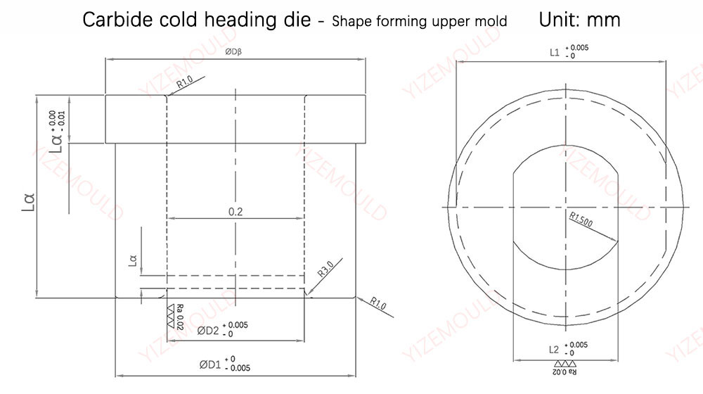 carbide cold heading die