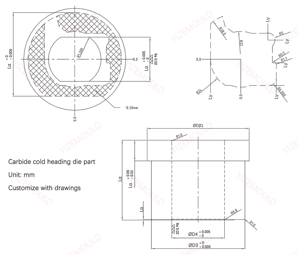 carbide cold heading die part