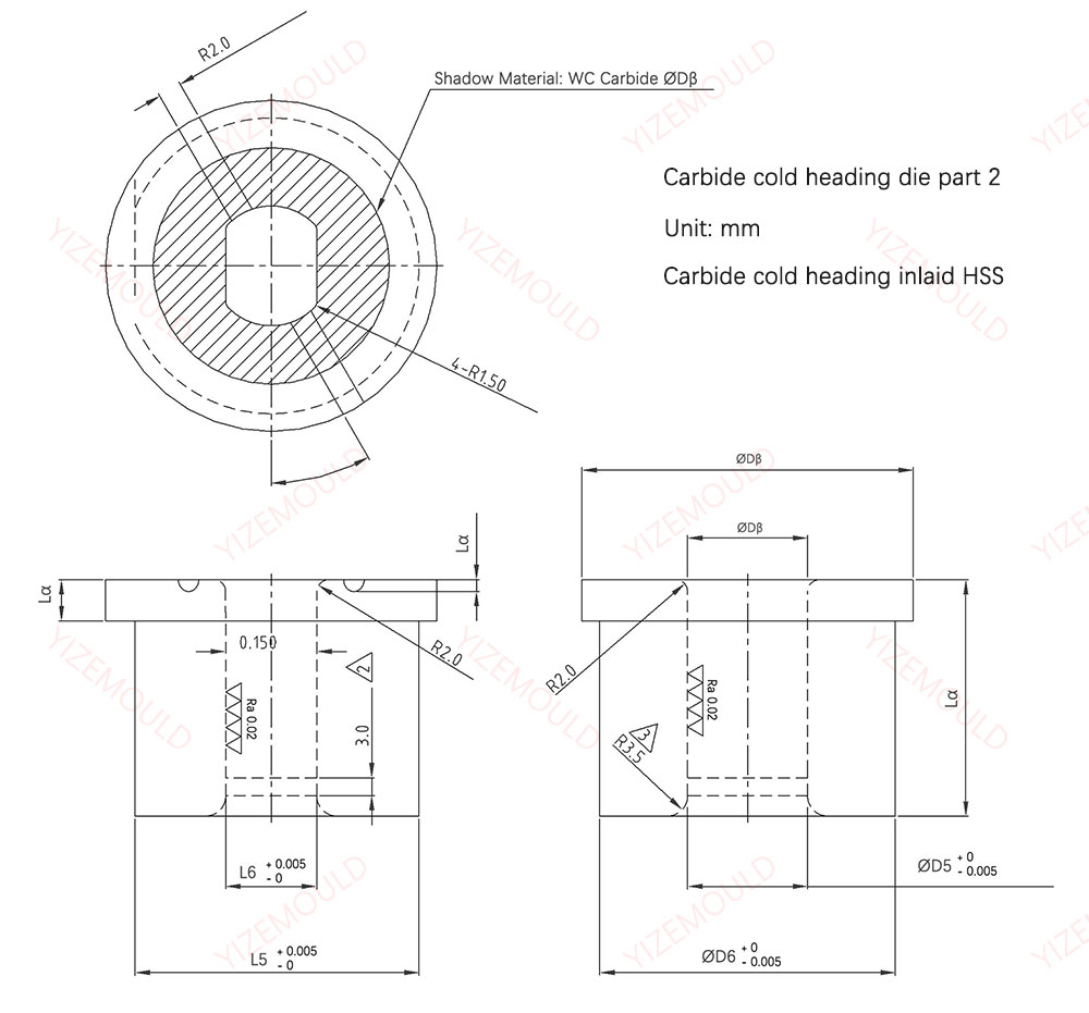 carbide cold heading die part