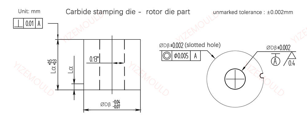 Carbide stamping die - rotor die part