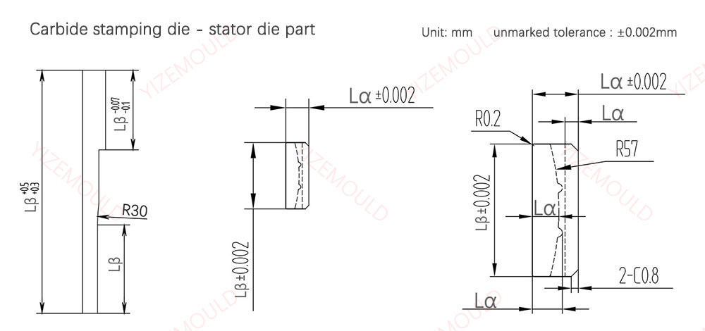 Carbide stamping die - stator die part